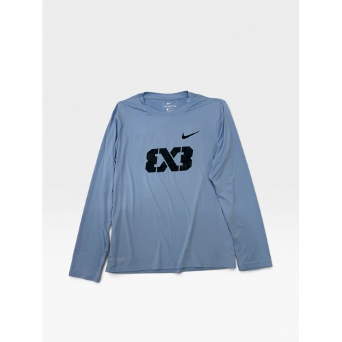 Nike Dri-FIT Long Sleeve Training Top Light Blue with Black Logo